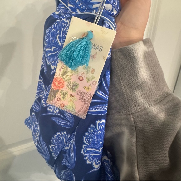 Johnny Was Yao Bandeau One Piece Swimsuit Floral Blue Print - Picture 10 of 11